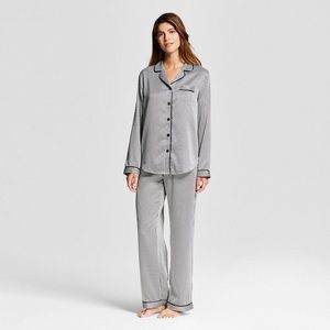 Pinstripe satin pajamas
